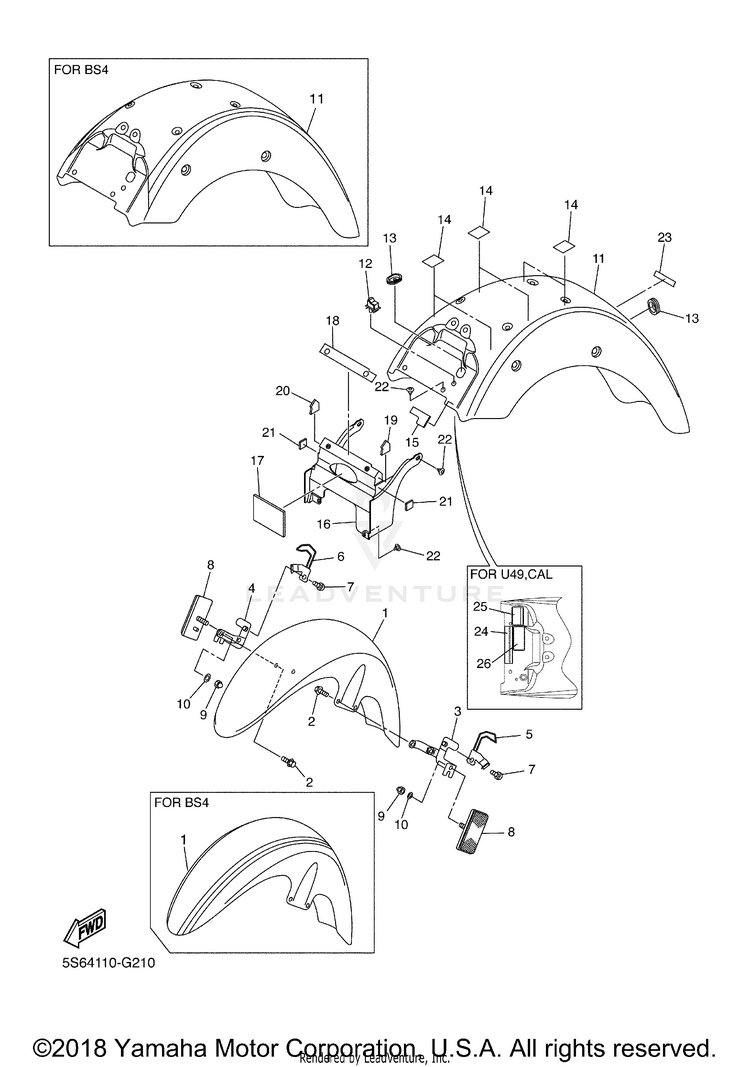 Fender V STAR 1300 TOURER - XVS13CTXB - 2008 Schematic