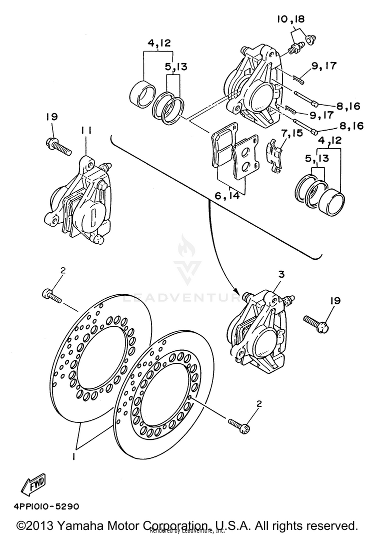 Front Brake Caliper Schematic