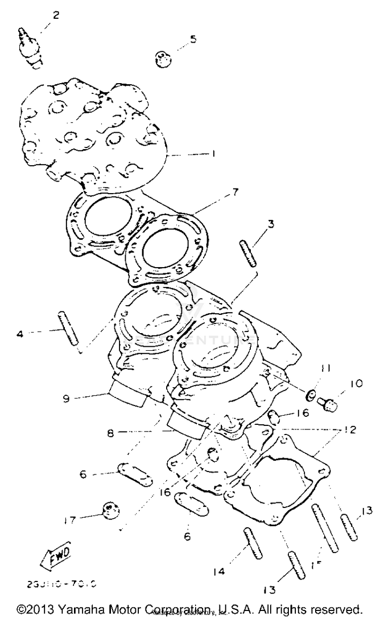 Cylinder BANSHEE - YFZ350E_MN - 1993 Schematic