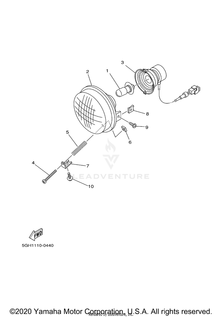 Headlight KODIAK 4WD HUNTER - YFM400FAHN - 2001 Schematic