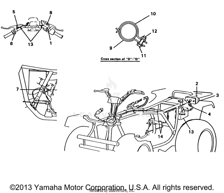Maine & New Hampshire Taillight Kit BIG BEAR 4WD - YFM350FWH_ - 1996 Schematic