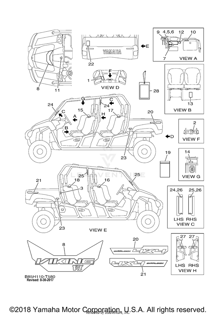 Emblem Label 1 VIKING VI EPS HUNTER - YXC70VPHJH - 2018 Schematic
