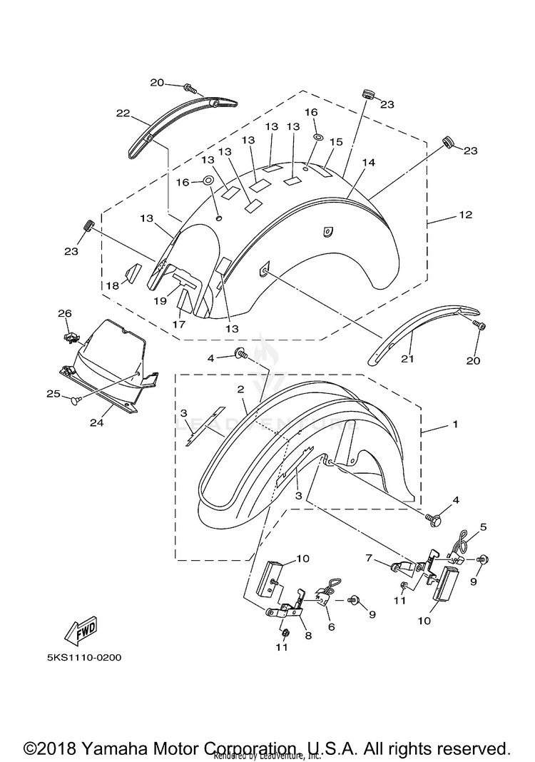 Fender V STAR 1100 SILVERADO - XVS11ATXCB - 2008 Schematic