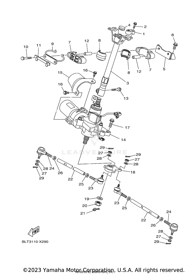 Steering KODIAK 700 EPS - YFM70KPAPG - 2023 Schematic