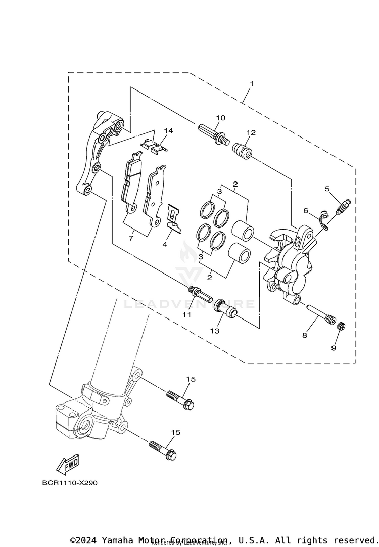 Front Brake Caliper Schematic
