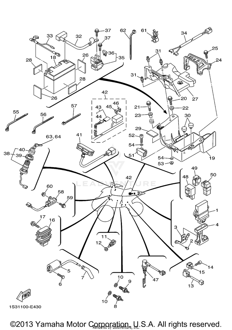 Electrical 1 RAPTOR 700 GYTR EDITION - YFM70RYRW - 2007 Schematic