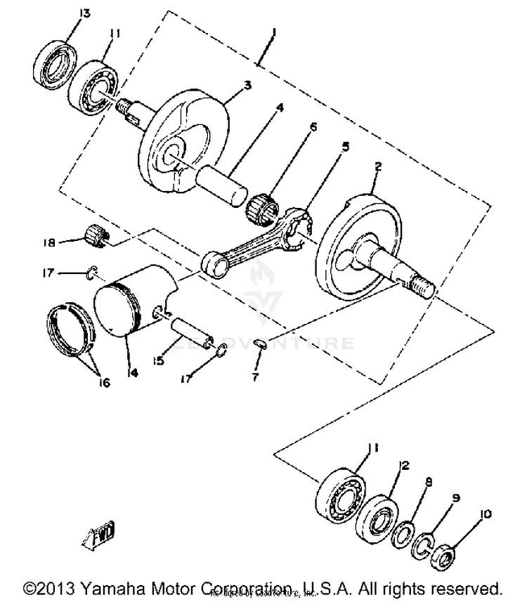 Crankshaft - Piston Schematic