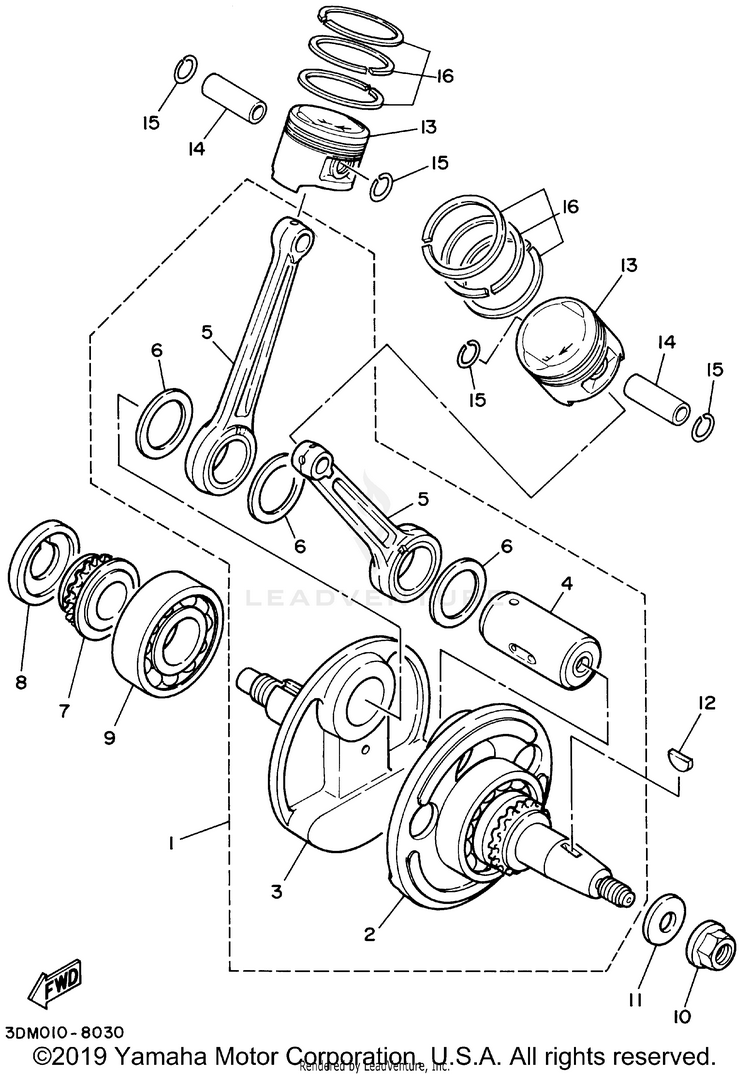 Crankshaft Piston Schematic