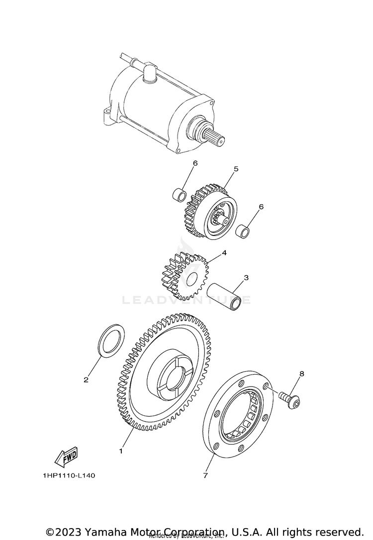 Starter Clutch KODIAK 700 EPS - YFM70KPAPG - 2023 Schematic
