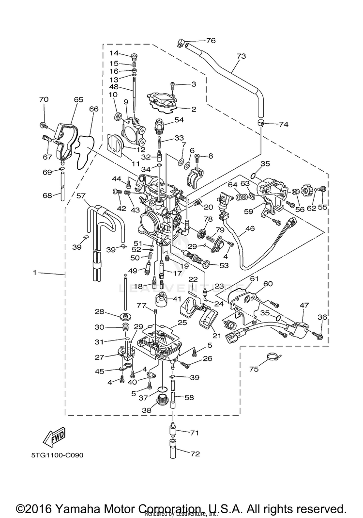 Carburetor YFZ450 - YFZ450S - 2004 Schematic