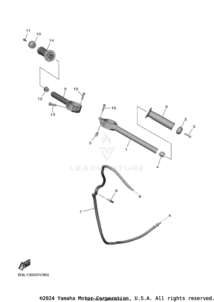 Steering Handle & Cable Schematic