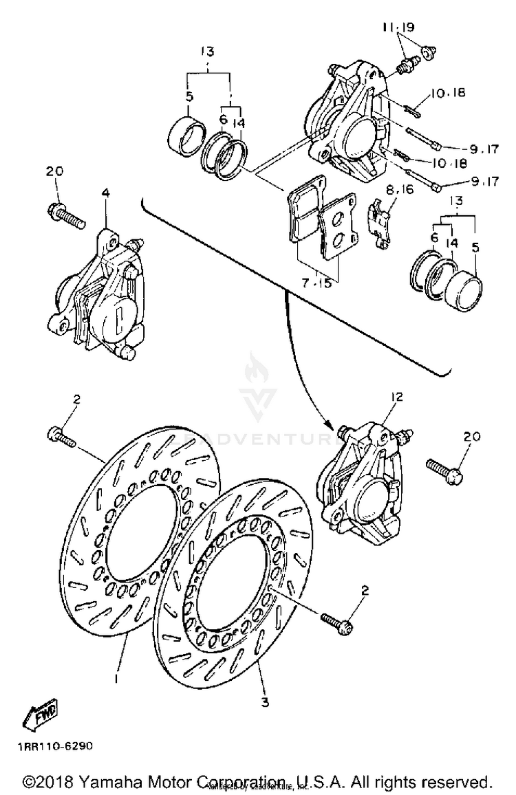 Front Brake Caliper Schematic
