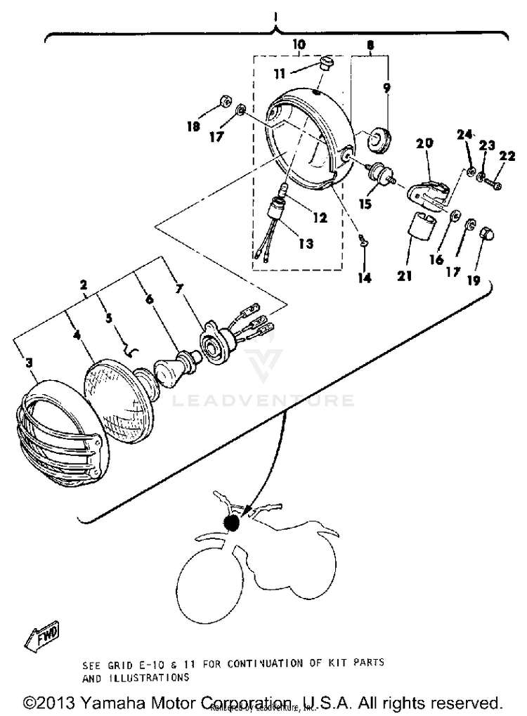 Lighting Kit (Optional Parts) Schematic