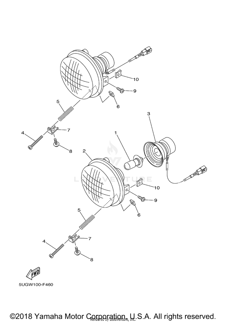 Headlight RHINO 450 SPECIAL ED - YXR45FSPX - 2008 Schematic