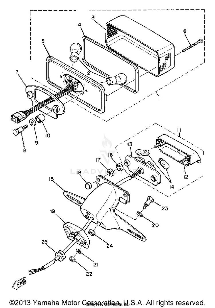 Tailight XS1100SG - 1980 Schematic