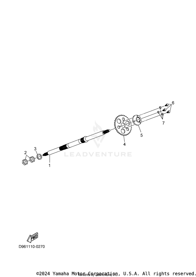 Rear Wheel Axle GRIZZLY 110 - YFM01GYXTG - 2026 Schematic