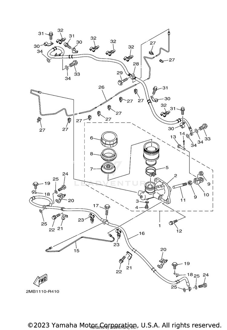 Master Cylinder WOLVERINE - YXE70WDBHG - 2017 Schematic
