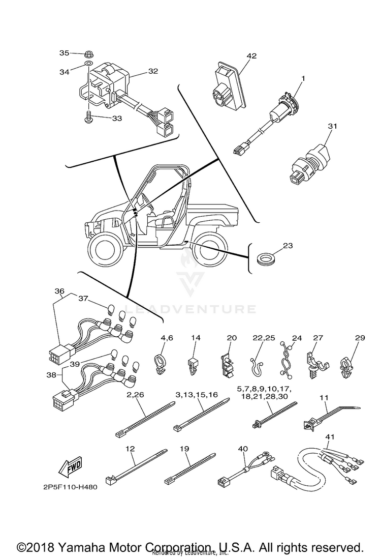 Electrical 2 RHINO 450 HUNTER - YXR45FHY - 2009 Schematic
