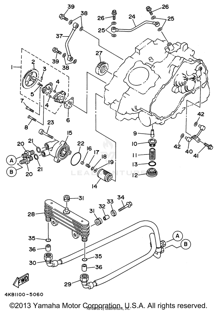 Oil Pump WOLVERINE 4WD - YFM350FXH - 1996 Schematic