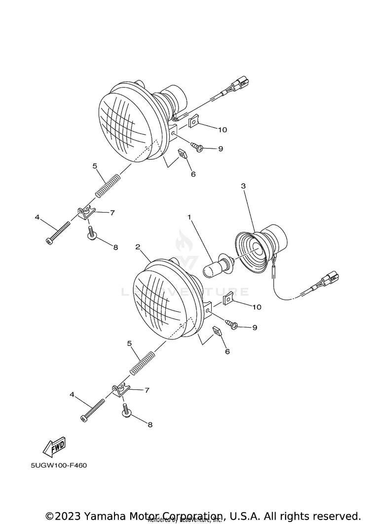 Headlight RHINO 700 FI  SPECIA - YXR7FSEYB - 2009 Schematic