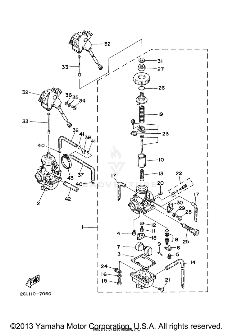 Carburetor BANSHEE - YFZ350R - 2003 Schematic