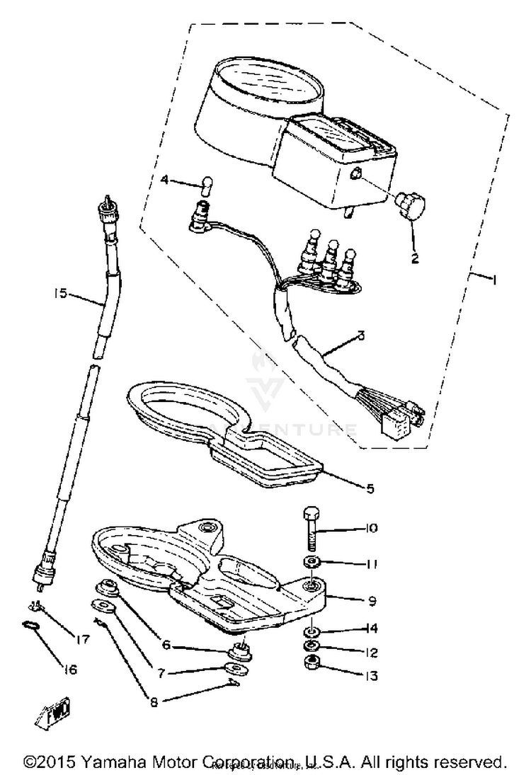 Speedometer XT250H - 1981 Schematic