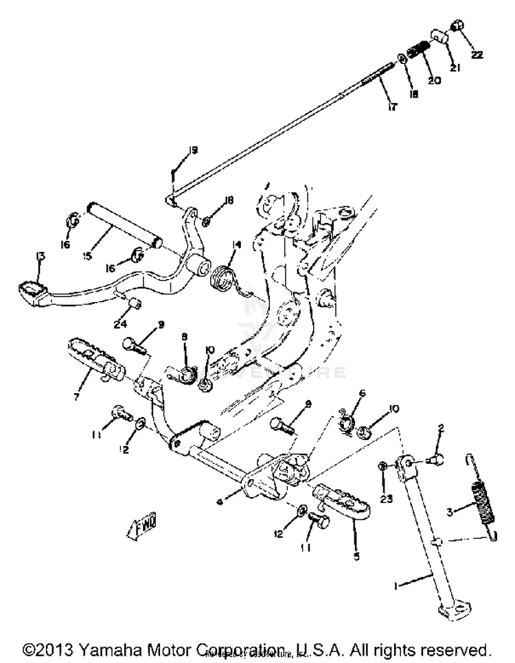Stand - Footrest - Brake Pedal Yz80a Schematic