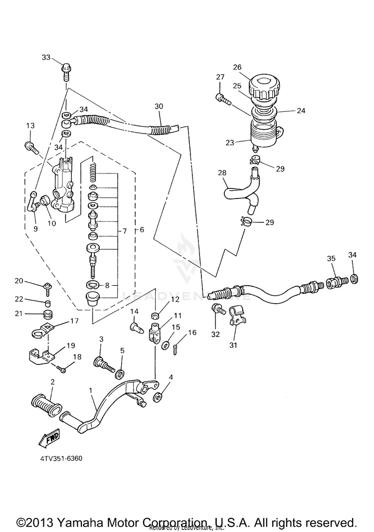 Rear Master Cylinder Schematic