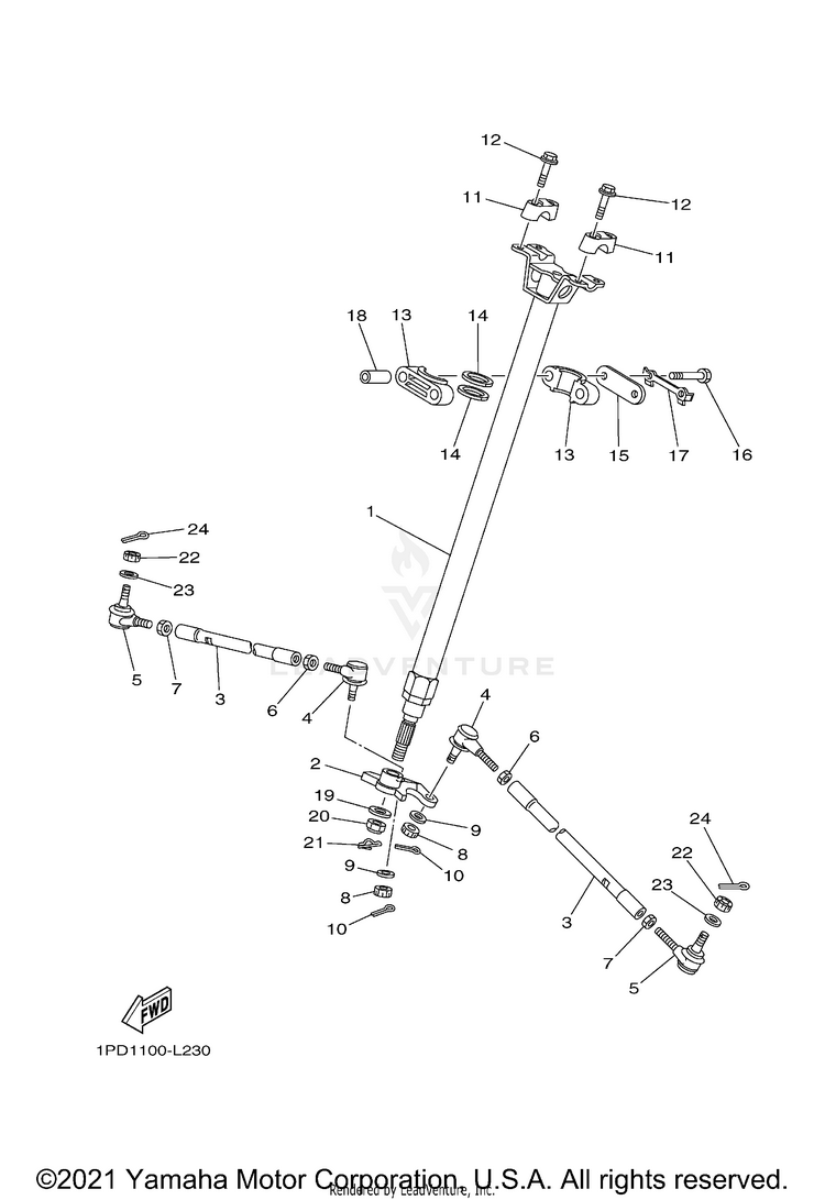 Steering YFZ450 - YFZ45BB - 2012 Schematic