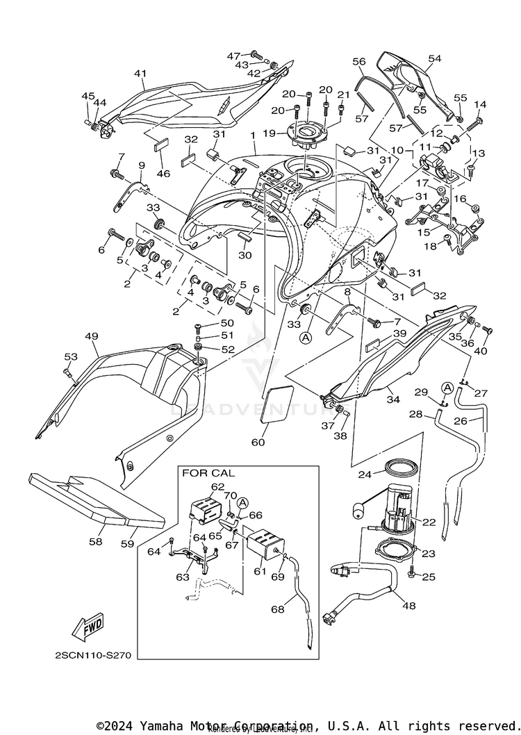 Fuel Tank FJ09 CA - FJ09HCL - 2017 Schematic