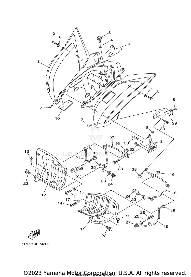 Rear Fender RAPTOR 700R SE CAL - YFM70RCCRB - 2024 Schematic
