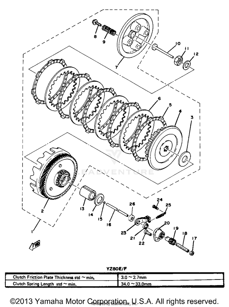 Clutch Yz80e F Schematic