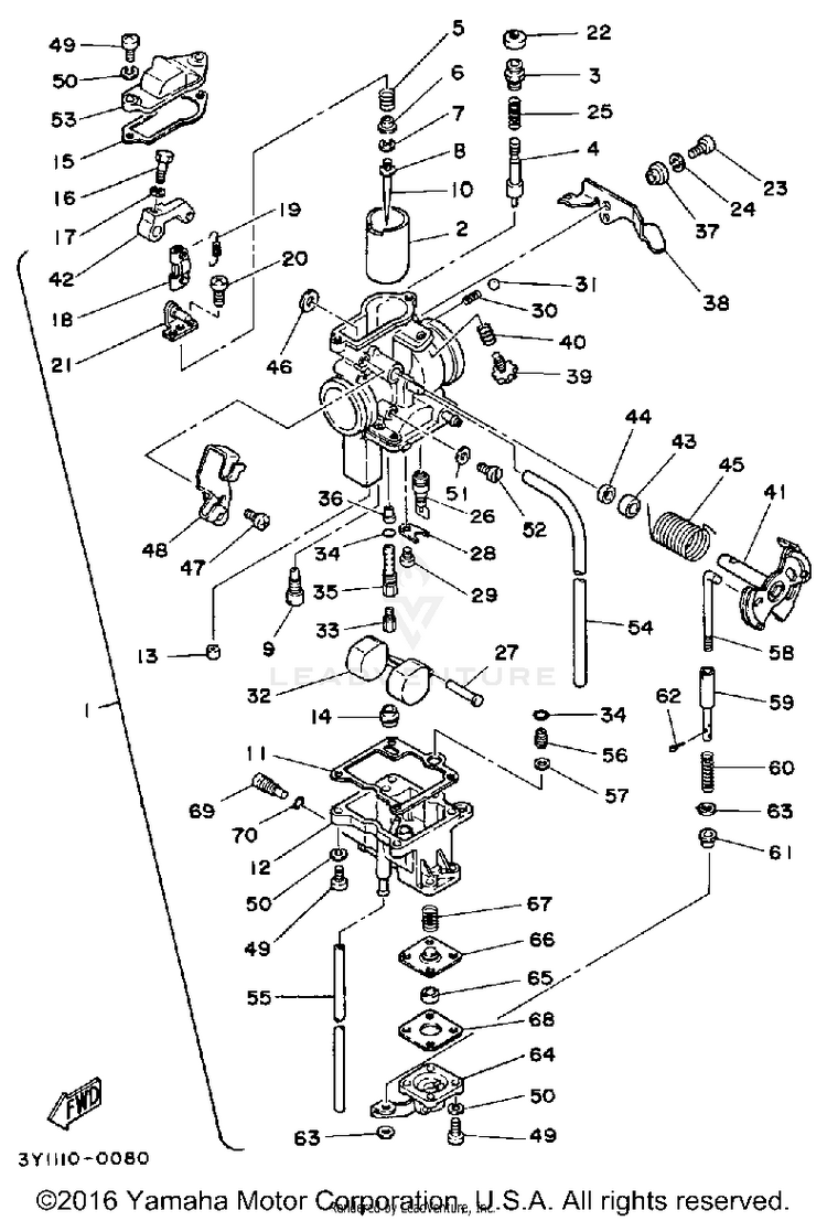 Carburetor XT250 - XT250H_198 - 1981 Schematic