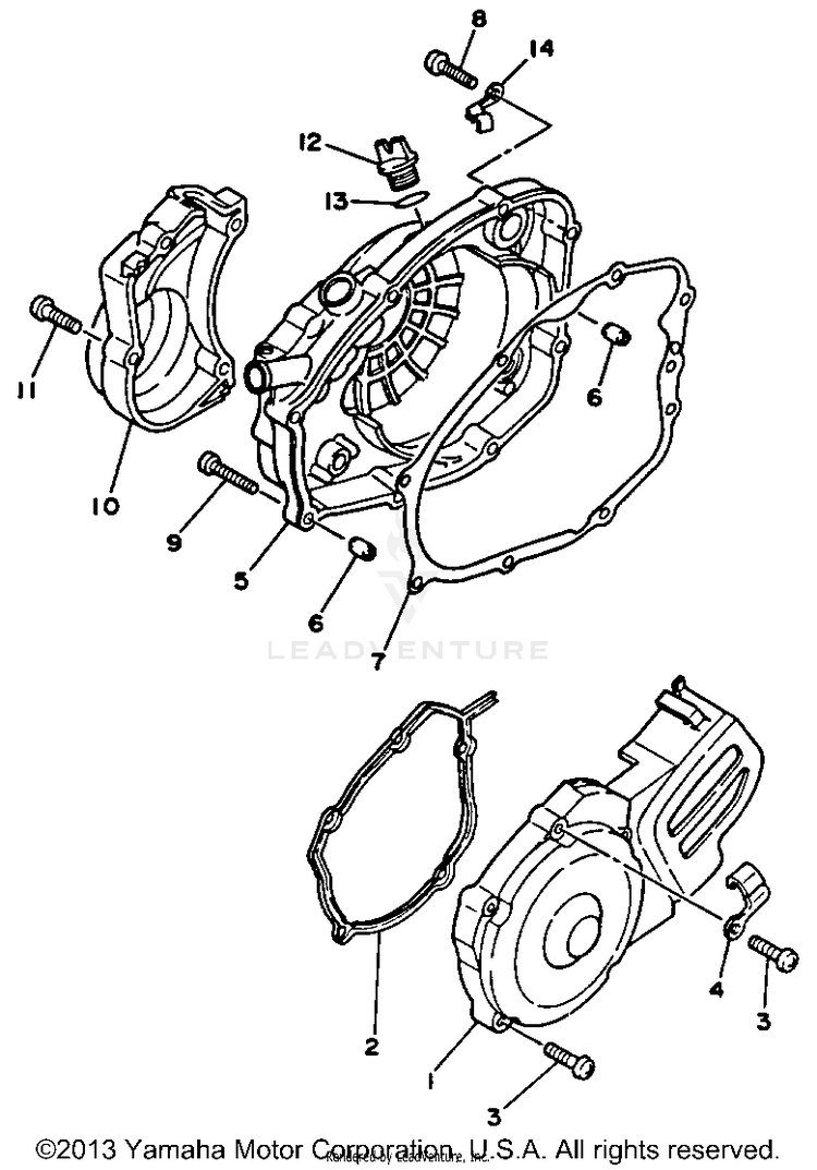 Crankcase Cover 1 BLASTER - YFS200B_MN - 1991 Schematic