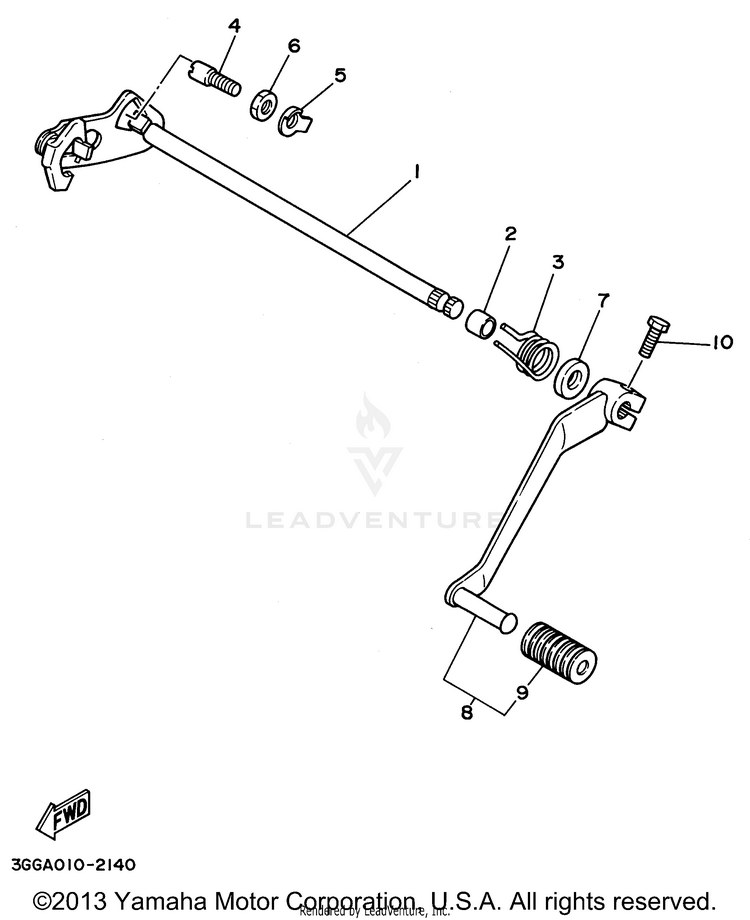 Shift Shaft BANSHEE - YFZ350H - 1996 Schematic