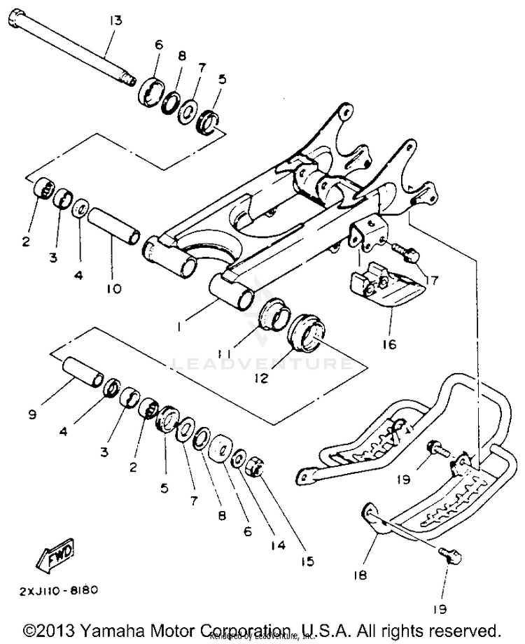 Swing Arm BLASTER - YFS200E - 1993 Schematic