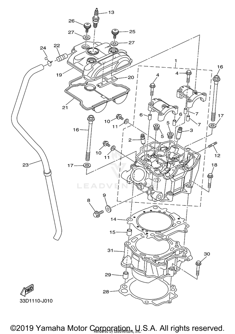 Cylinder YZ450FB - YZ450FBL - 2012 Schematic