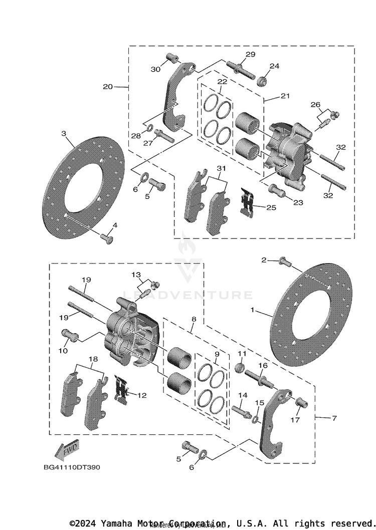 Front Brake Caliper Schematic