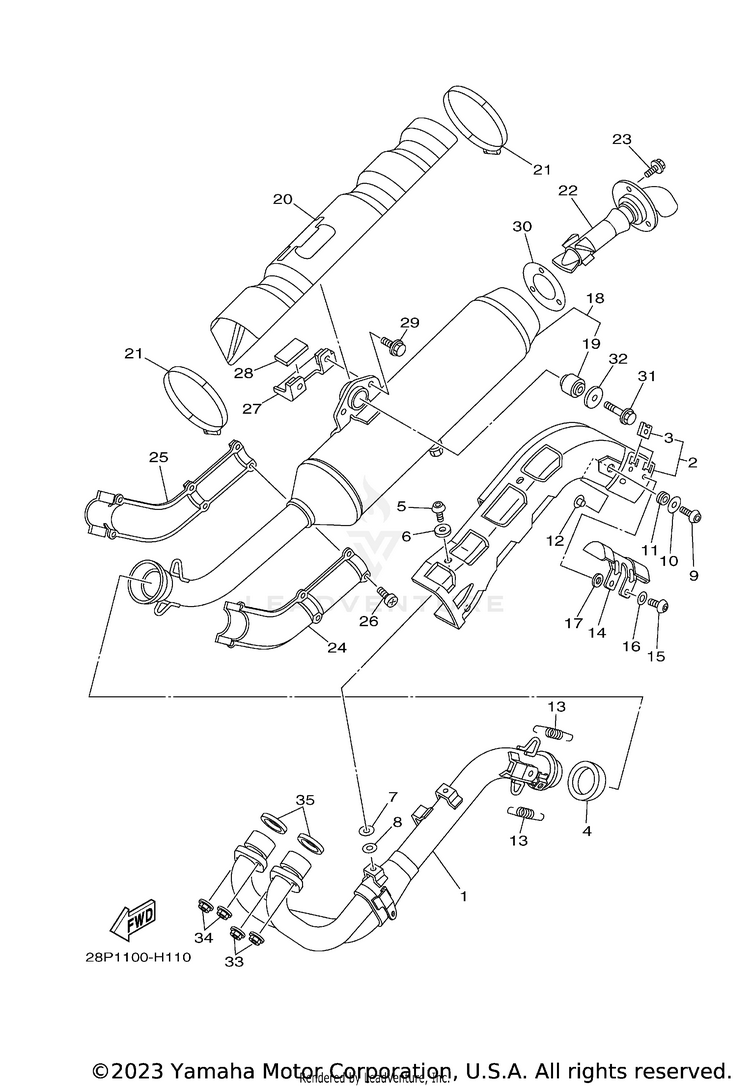 Exhaust 700 FI  EPS 4WD SPECIAL EDITION - YFM7FGPSEZ - 2010 Schematic