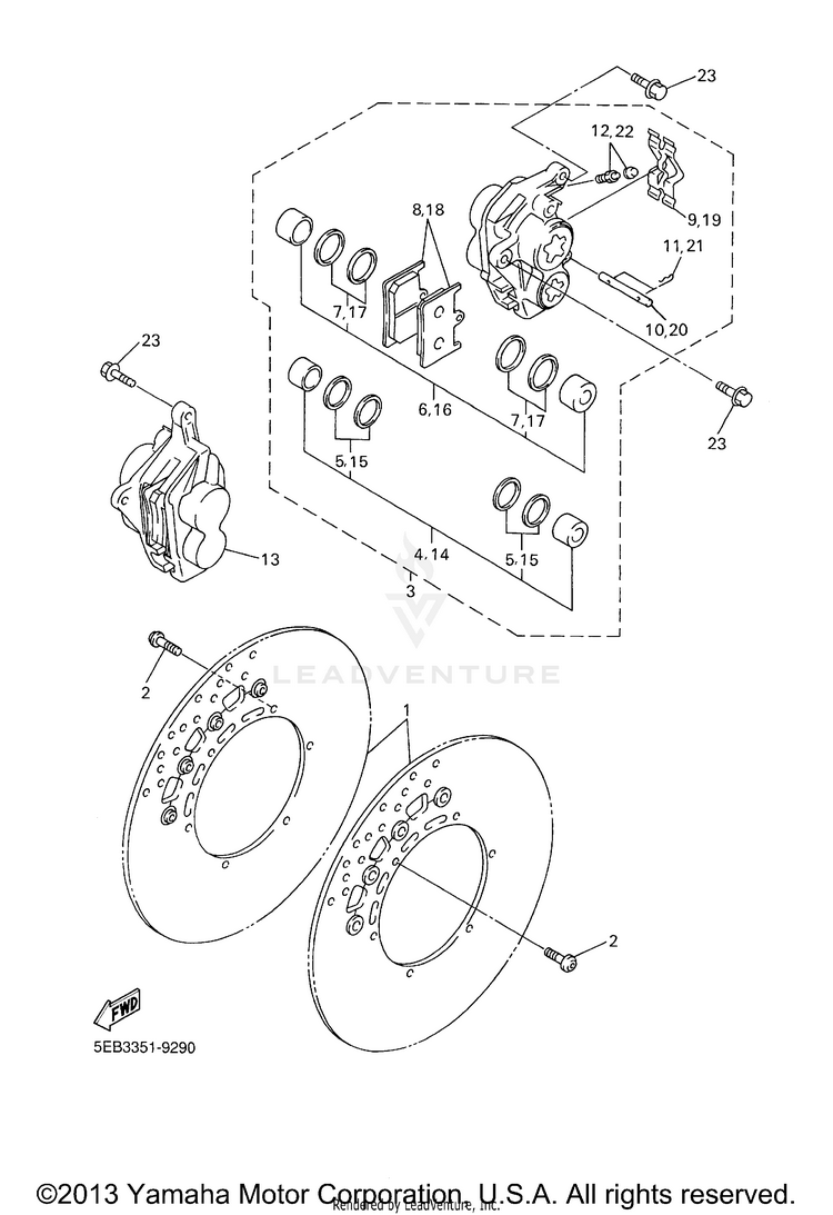 Front Brake Caliper Schematic