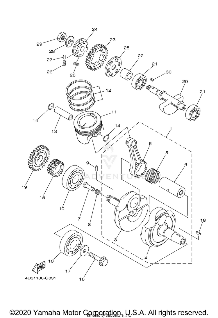 Crankshaft Piston Schematic