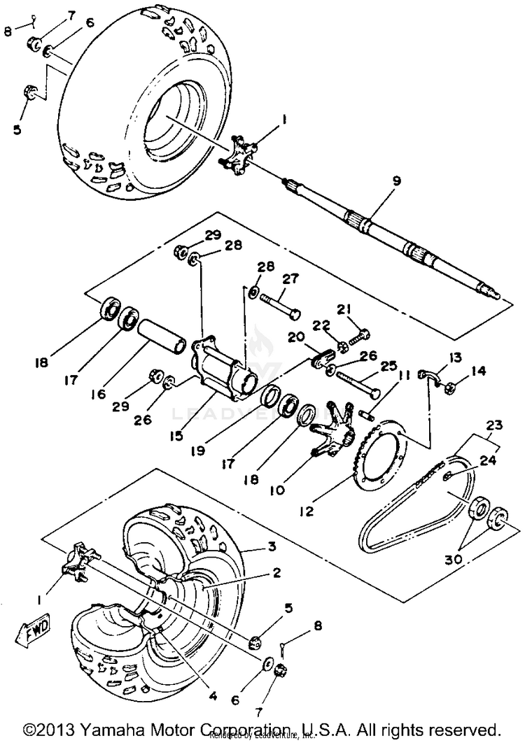 Rear Wheel BLASTER - YFS200D_MN - 1992 Schematic