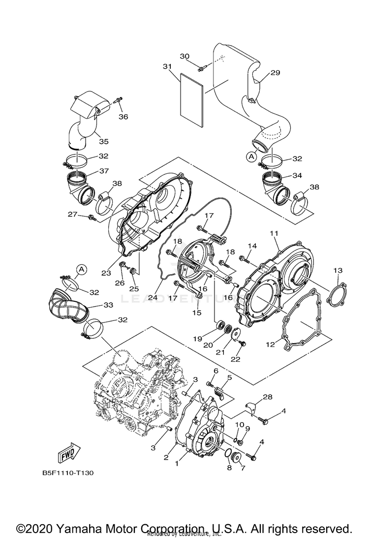 Crankcase Cover 1 VIKING - YXM70VDXLR - 2020 Schematic
