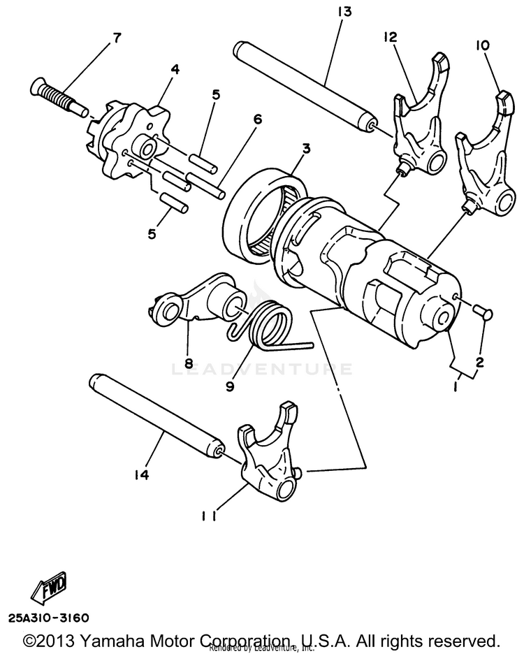Shift Cam Shift Fork Schematic