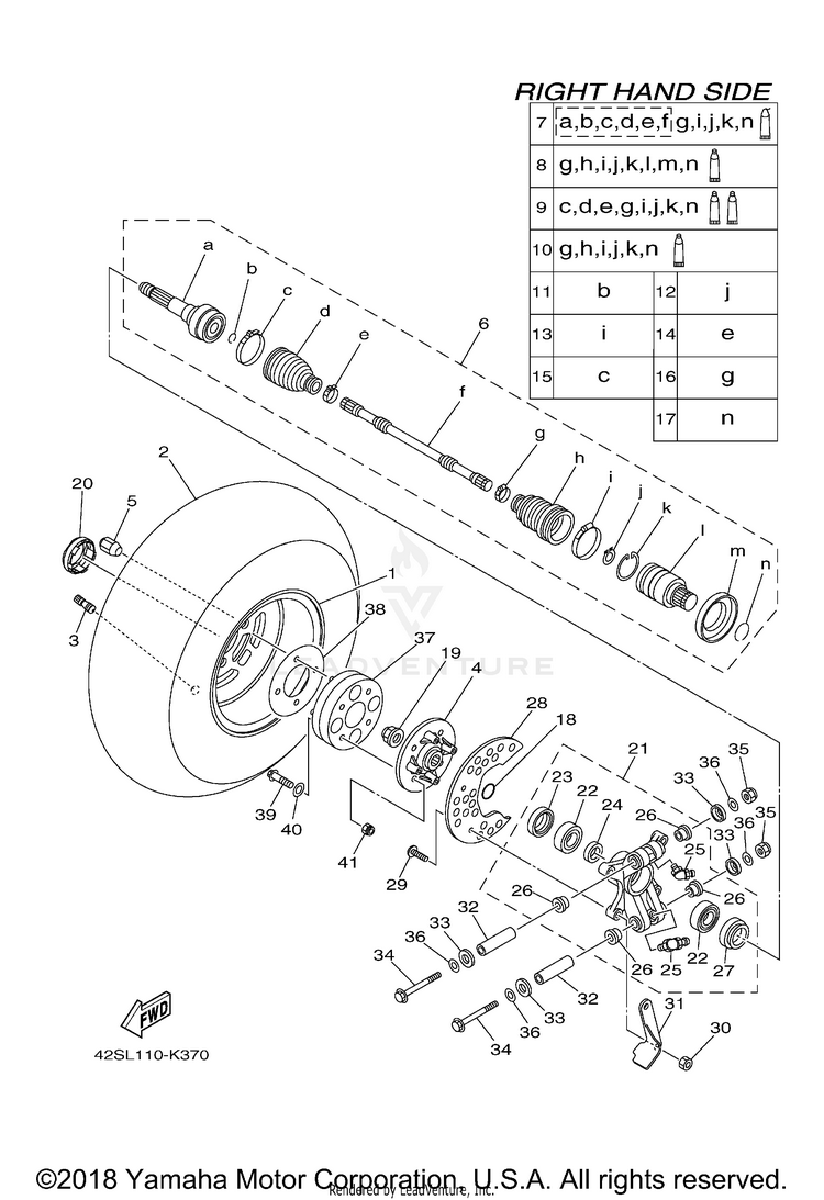 Rear Wheel 2 700 SPORT EDITION 1R - YXR7FSPD - 2013 Schematic