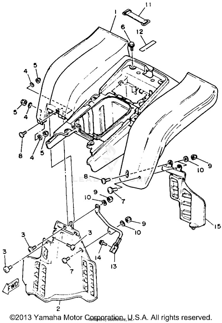 Rear Fender BLASTER - YFS200D_MN - 1992 Schematic