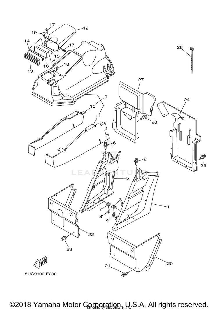 Side Covers RHINO 450 4WD - YXR45FAVGR - 2006 Schematic