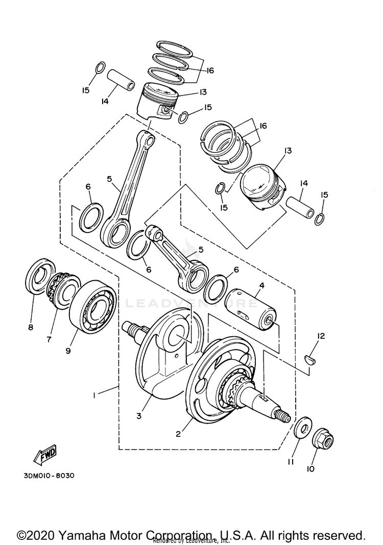 Crankshaft Piston Schematic