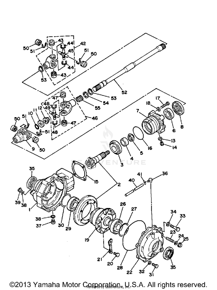 Front Differential BIG BEAR - YFM350FWB_MNH - 1991 Schematic