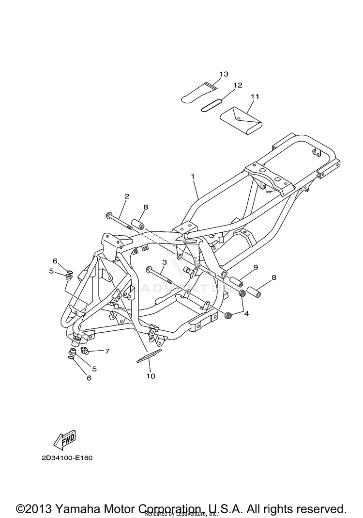 Frame GRIZZLY 80 - YFM80GW - 2007 Schematic